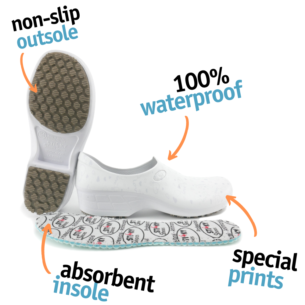 Sticky Professional Shoes for Women Printed - Stetho Love â STICKY - Non-slip Professional Shoes